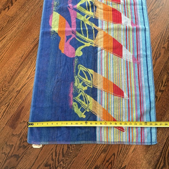 VTG Franco Beach Towel Colorful Windsurfers Waves Sailing 80s 90s - Picture 4 of 8